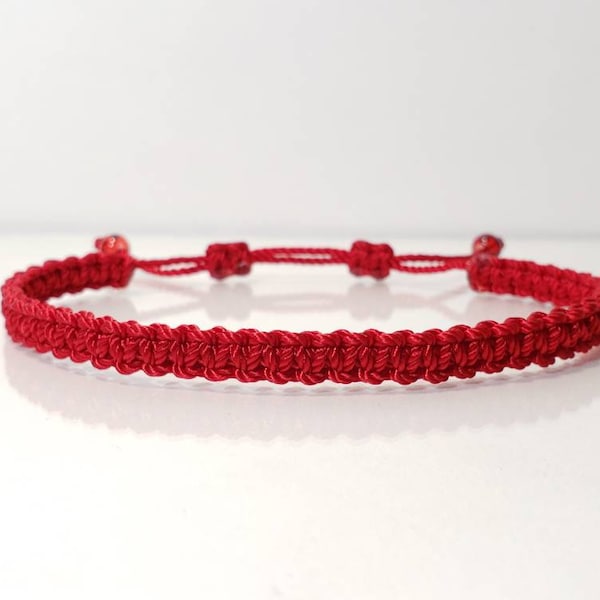 ANKLET -good luck red string Anklet, braided red string anklet, evil eye protection charm, new, adjustable