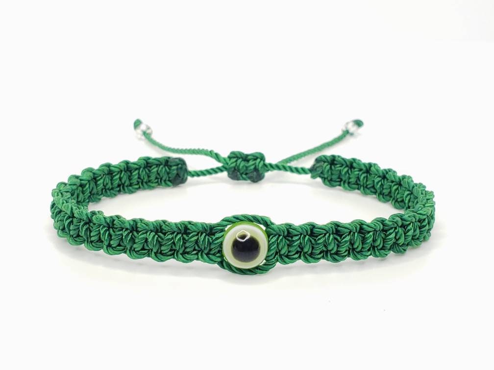 Evil Eye Bracelet Green String Evil Eye Wristband Braided Evil