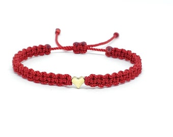 red string good luck bracelet, braided red string wristband, evil eye protection bracelet, adjustable for man and woman