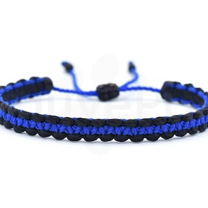 Thin blue line bracelet, Police bracelet, thin blue line support police wristband, adjustable for man and woman