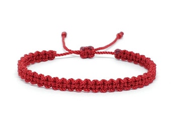 red string good luck bracelet, braided red string wristband, evil eye protection, braided bracelet, unisex, adjustable, new