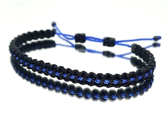 ANKLET- Thin blue line anklet, Police thin blue line, thin blue line support police anklet, adjustable.