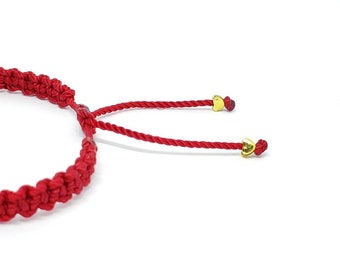 Red String Good Luck Bracelet, Braided Red String Wristband, Evil