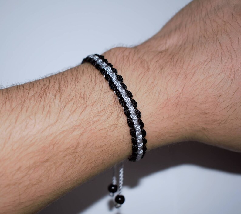 Thin grey line bracelet corrections officer bracelet Etsy