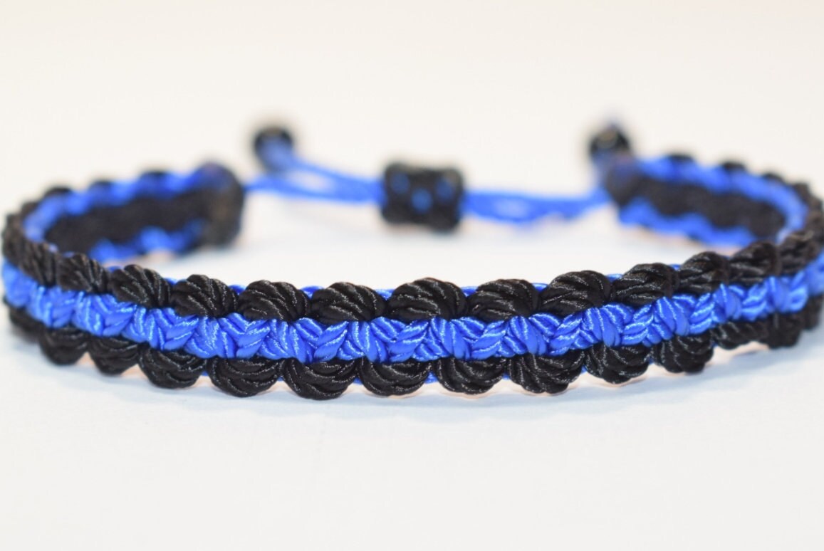 Thin Blue Line Bracelet Police Bracelet Thin Blue Line Etsy