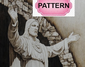 Christ of the Mines Pyrography Pattern: wood burning art pattern (digital download)