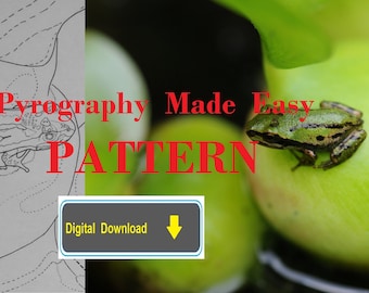 Papific Tree Frog Pyrography Pattern Wood burning pattern digital download