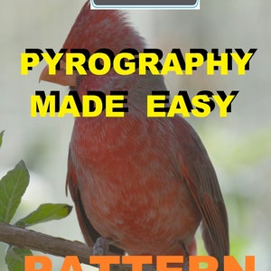 Red Cardinal Bird front Pyrography Pattern Wood burning pattern digital download