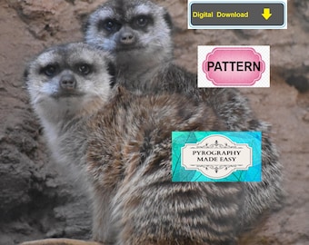 Meerkat Pyrography Pattern: wood burning art pattern (digital download)