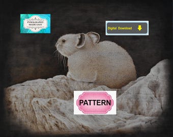 Pika Pyrography Pattern: wood burning art pattern (digital download)