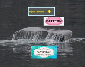 Whale Tail Pyrography Pattern: wood burning art pattern (digital download)
