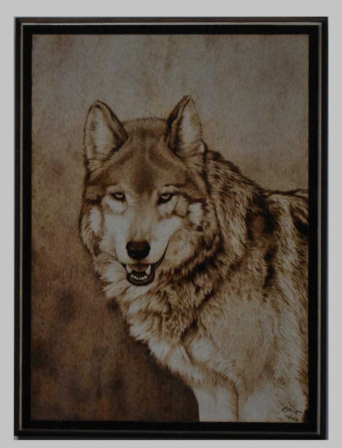 Mexican Grey Wolf Pyrography Pattern: Tutorial Available - Wood Burning ...