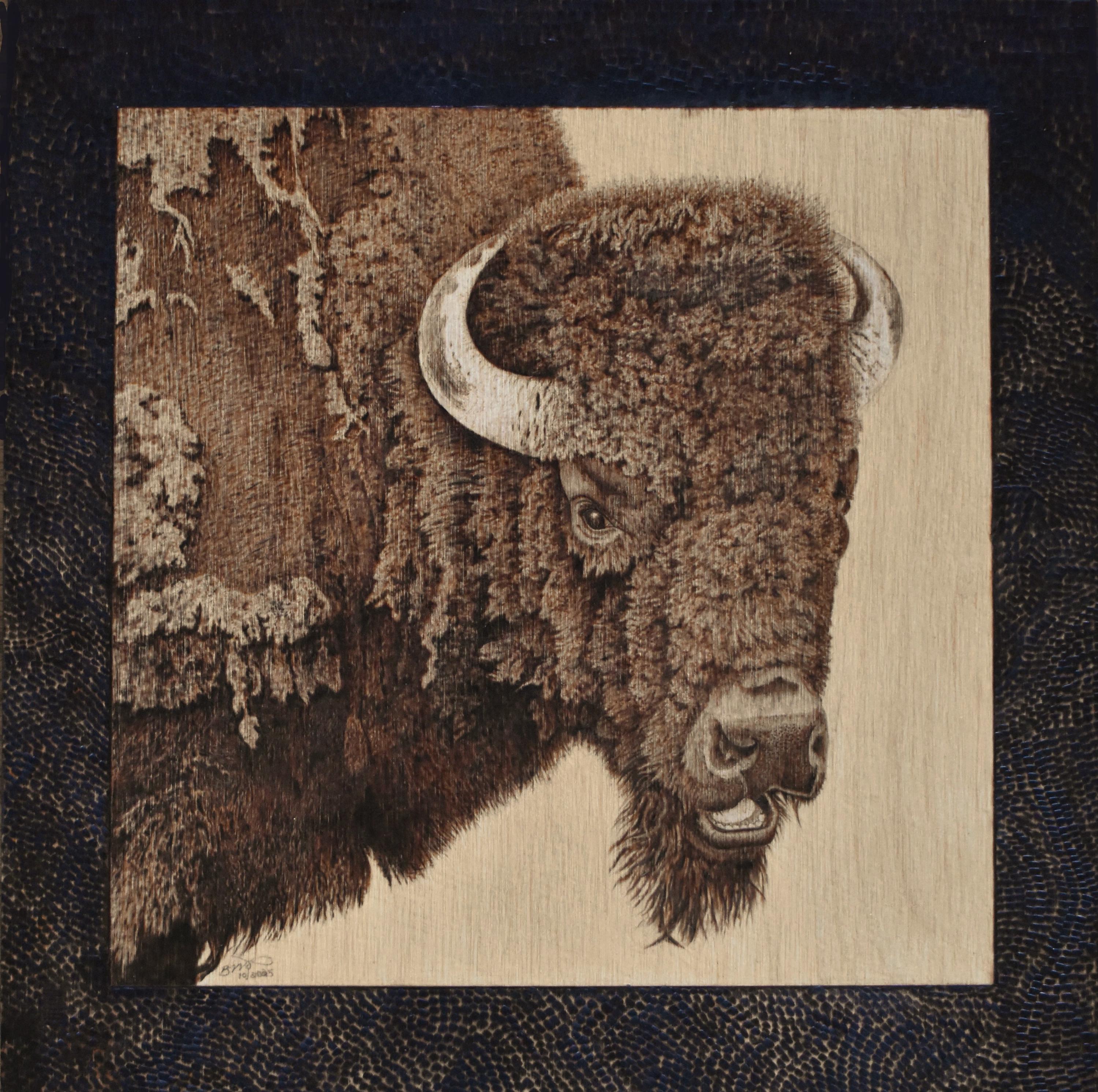 Bison Close up Pyrography Pattern: Wood Burning Art Pattern (digital ...