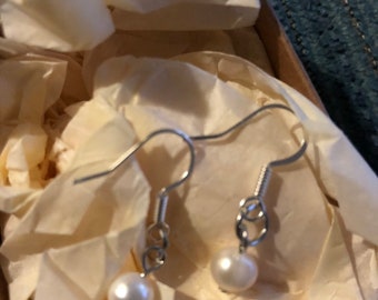 Nickel Free Faux Pearl Earrings