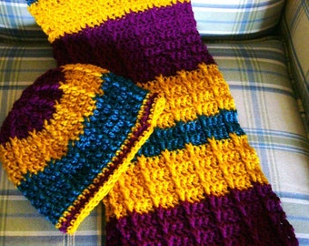 Handmade crochet scarf and beanie set