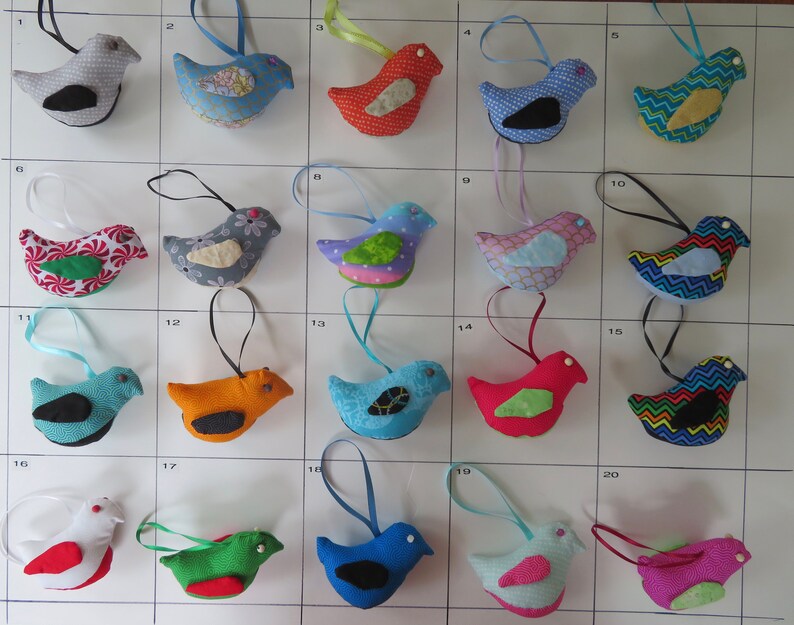 Birds Fabric / Stuffed / Ornament / Hanging Etsy