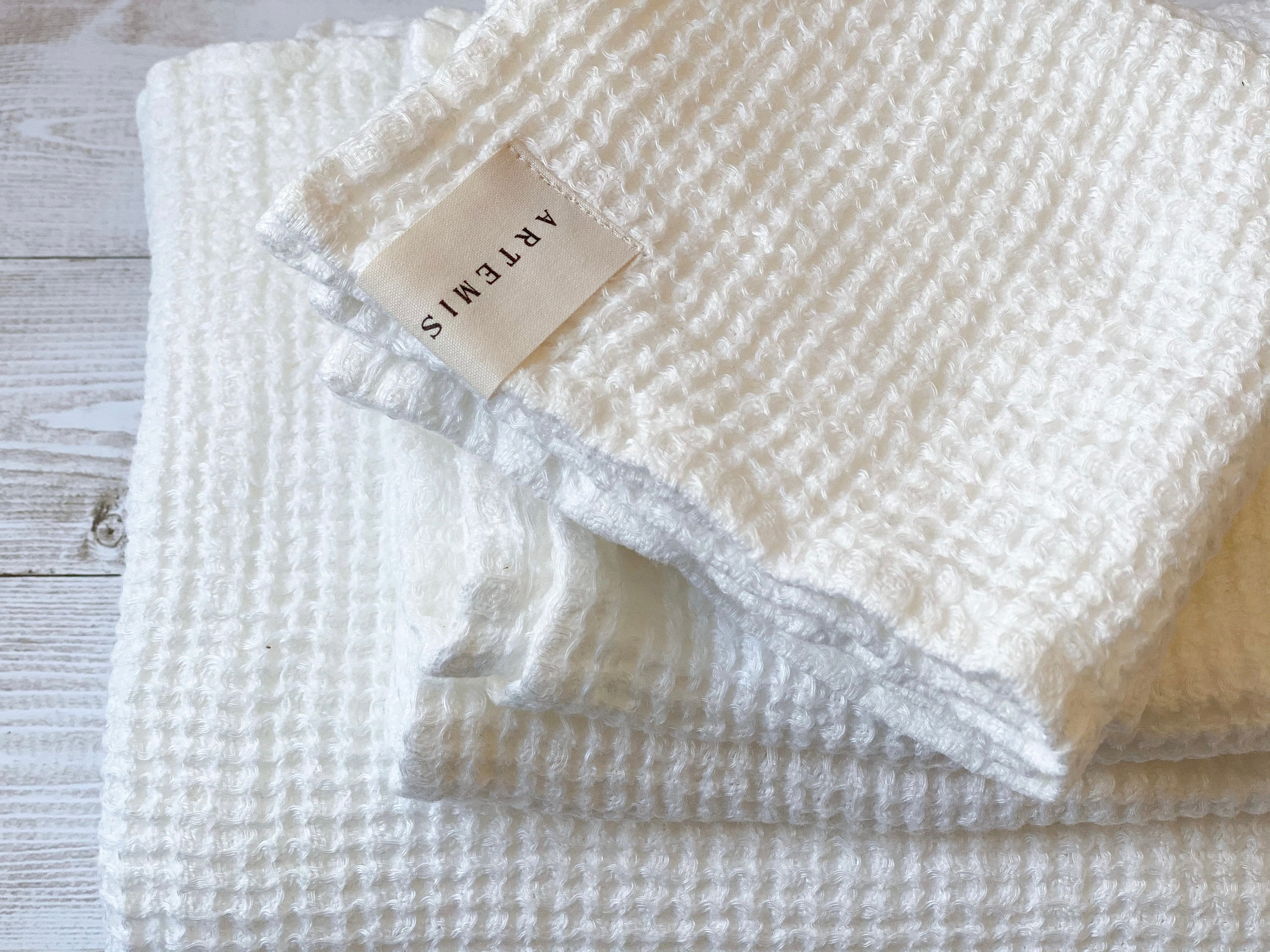 White Waffle Linen Bath Towel Set Flax Linen European Linen Etsy.de