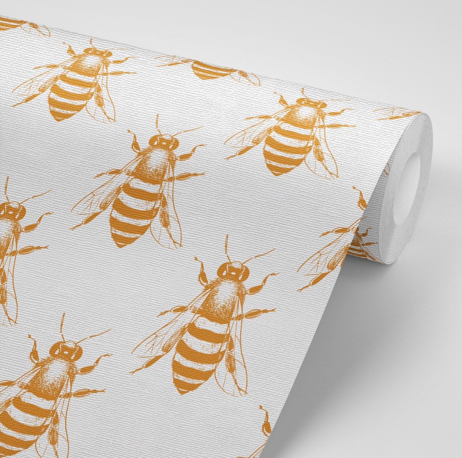 Removable peel and stick wallpaper/ Bee insect wallpaper | Etsy