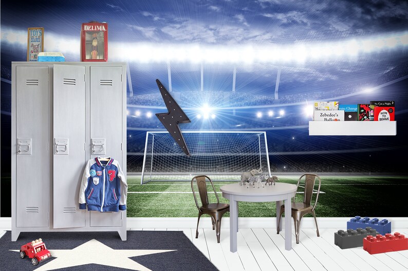 Peel and Stick Wallpaper Self Adhesive Wallpaper Soccer Etsy