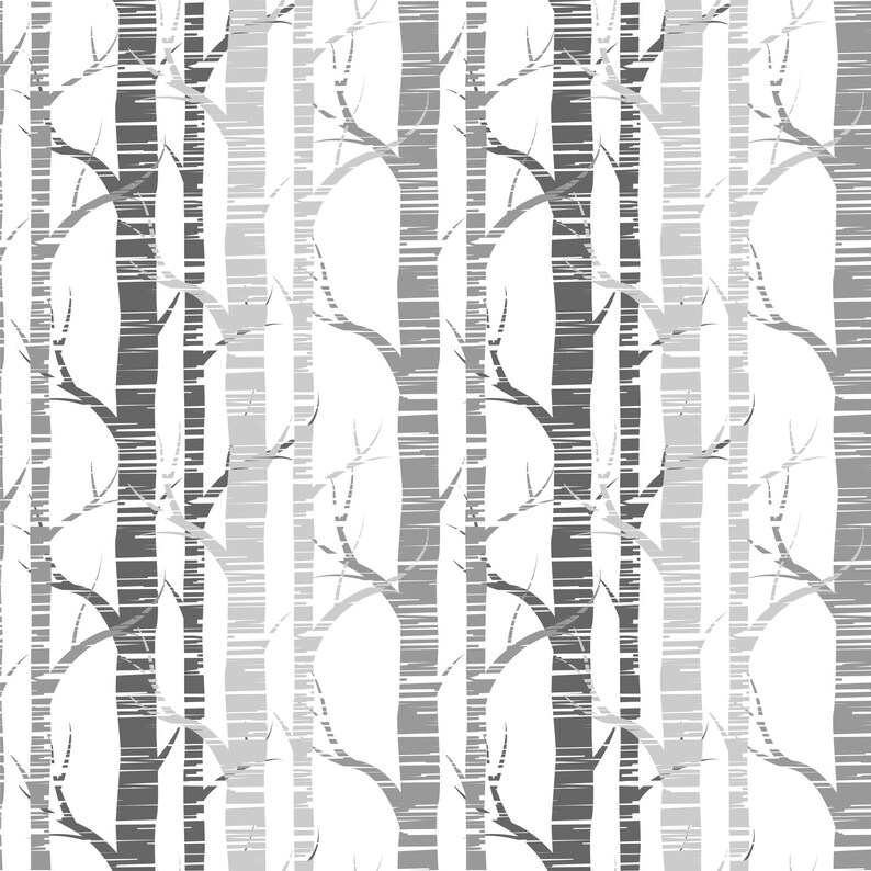 Removable peel and stick wallpaper Grey birch tree wallpaper. Etsy