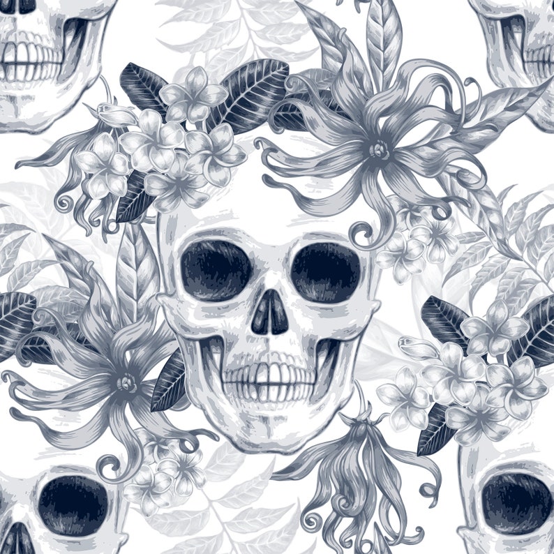 Peel and Stick Wallpaper self adhesive wallpaper skulls | Etsy