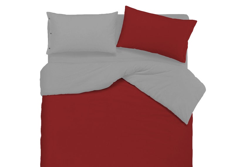 Two Tone Duvet Cover 2 Double Bed Squares 100 Cotton Made In Image 0