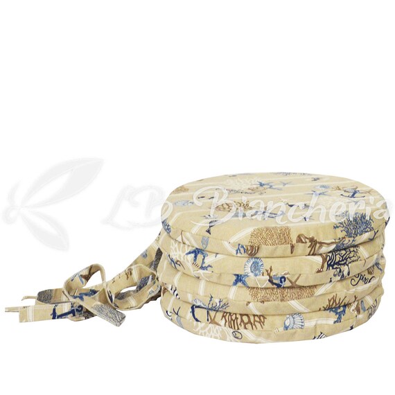 Set 4 Cuscini sedia ROTONDI OCEANO diametro cm 40, sfoderabili Made in Italy Blu Set 4 Cuscini sedia ROTONDI OCEANO diametro cm 40, sfoderabili Made in Italy Blu