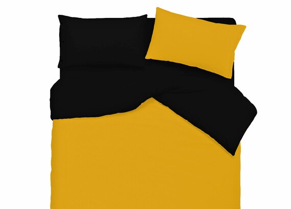 Two Tone Duvet Cover 2 Double Bed Squares 100 Cotton Made In Etsy