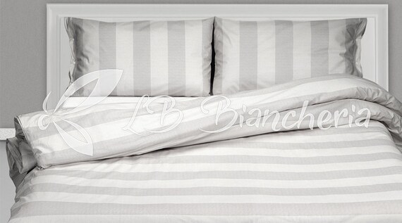 Bag Cotton Duvet Cover Wide Lines German Sizes Pillowcases Etsy