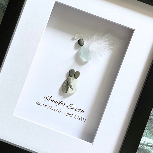Memorial Gift Sorry for your loss Gift Sea Glass Art Sympathy Gift for friend Loss of Loved One Grief Loss of Mother Grief Gift (1)