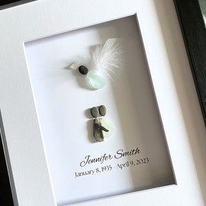Personalized Angel Sympathy Sea Glass Art, Child or Adult Memorial Gift Loss of Loved One (G)