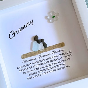 Grandma Meaning Mimi Gift Sea Glass Art Grandmother Personalized Grandma Gift Grammy Gram Birthday Gift for Grandma Gift Grammy Great Grammy