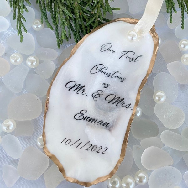 Wedding Christmas Ornament Personalized 2024 First Christmas Married and Engaged Ornament Unique Handmade Newlywed Gift Wedding Party Gifts