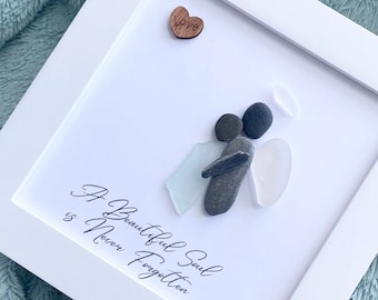 A Beautiful Soul is Never Forgotten Gift, Sorry for your loss Gift, Sea Glass Art, Sympathy Gift, Gift for friend, Loss of Loved One, Grief