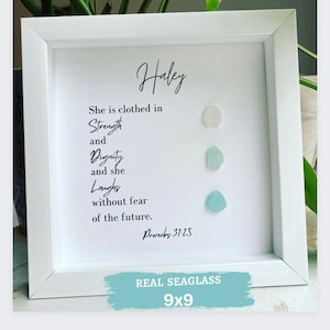 Sweet 16 Personalized Sea Glass Gift 25th Birthday Custom Unique Gift Sister Gift Birthday Gift for her Christmas Scripture Granddaughter