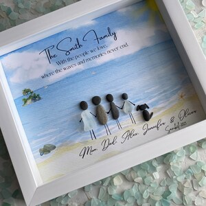 Family Sea Glass Art Personalized Beach Picture Family Pebble Art Sea