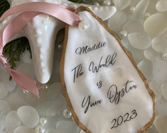 2024 Baby Gift Personalized Christmas Ornament Baby Shower Gift The World Is Your Oyster Christmas Gift Handmade Babies First Christmas