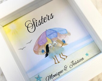 Personalized Sister Sea Glass Pebble Art Thoughtful Birthday or Holiday Keepsake