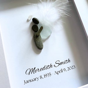 Personalized Memorial Gift, Custom Grief Gift, Mother&#39;s Day Gift, Sea Glass Art, Sympathy Gift, Loss of Loved One, Grief, Loss of Mother (D)