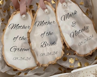 Custom Handmade Oyster Shell Ornaments – Wedding Favors | Coastal Keepsake Gift You Customize