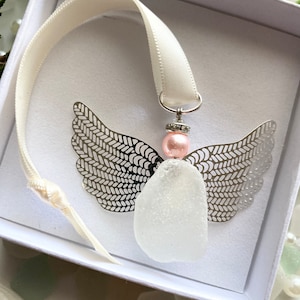 Angel Ornament Sea Glass Angel Christmas Ornament Memorial Gift Angel Ornaments Sea Glass Angel Christmas Gifts Sea Glass Ornaments C