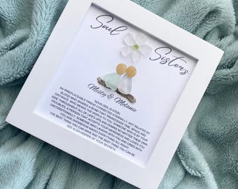 Soul Sister Gift Best Friend Gift Friendship Gifts Best Friend Birthday Gift Best Friend Gift for Her Pebble Art Friends Sea Glass Friends