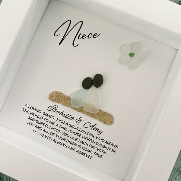 Niece Meaning/Pebble Art/Niece Gift/Birthday Gift for Niece/Personalized Gift Niece/Gift from Auntie/Framed Gift/Special Niece Quote/Niece N