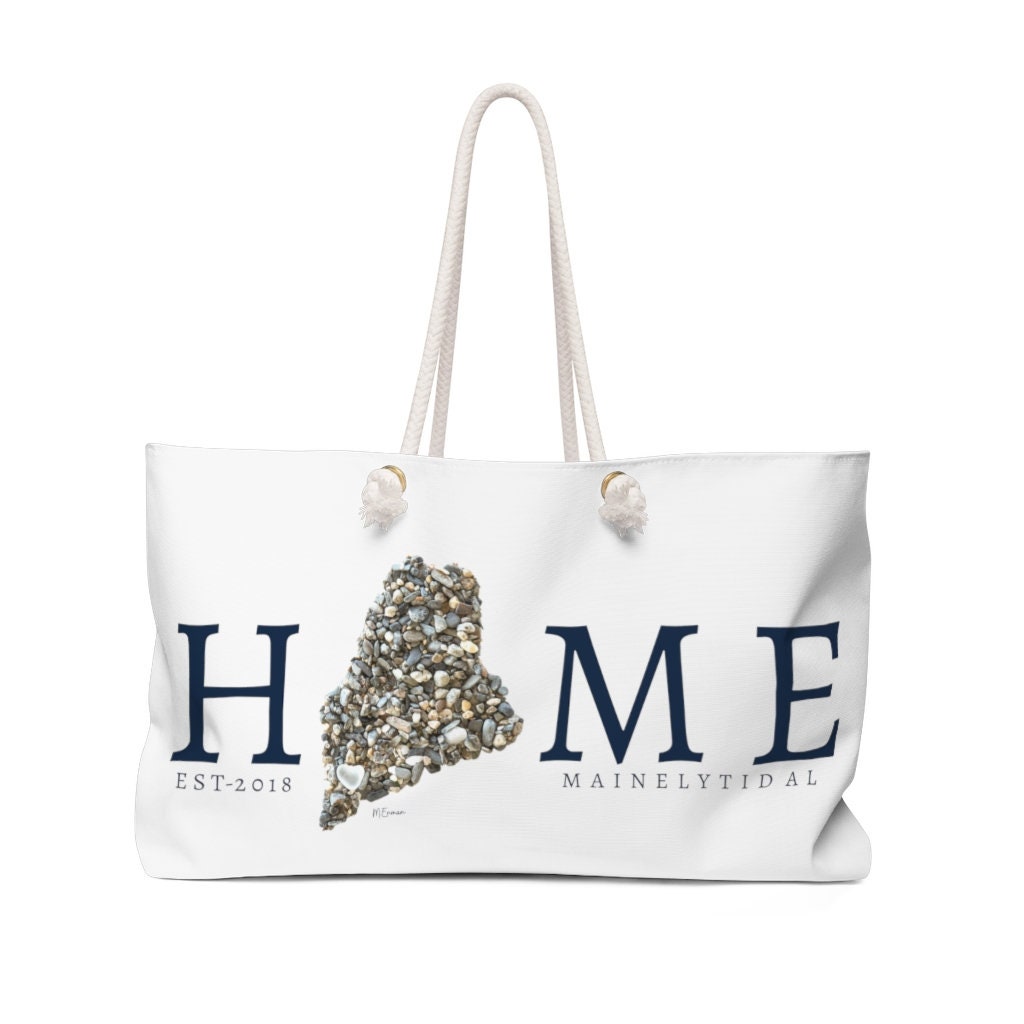 Home Maine Weekender Bag White & Navy Etsy