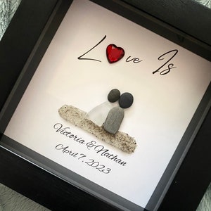 Anniversary/Anniversary Sea Glass/Pebble Art/Gift for him/Wedding Gift/Personalized Gift/Personalized Anniversary Gift for Him/Gift for her