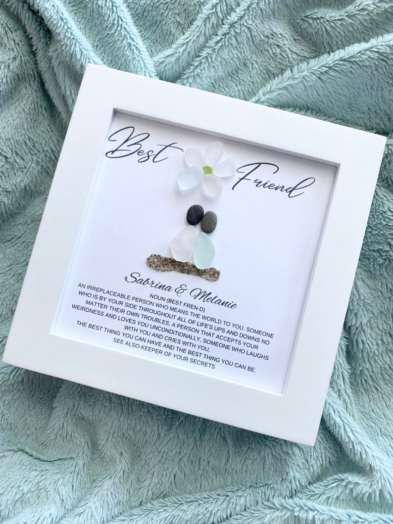 Best Friend Meaning Pebble Art Best Friend Birthday Gift for Friend Personalized Gift Friend Best Friend Birthday Gift for her Friendship image 1