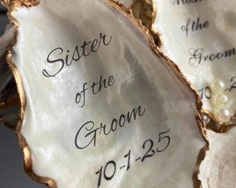 Sister in Law Gift Sister of the Groom Jewelry Dish Personalized Flower Girl Gift Custom Sister-in-Law Keepsake Oyster Shell Ring Dish