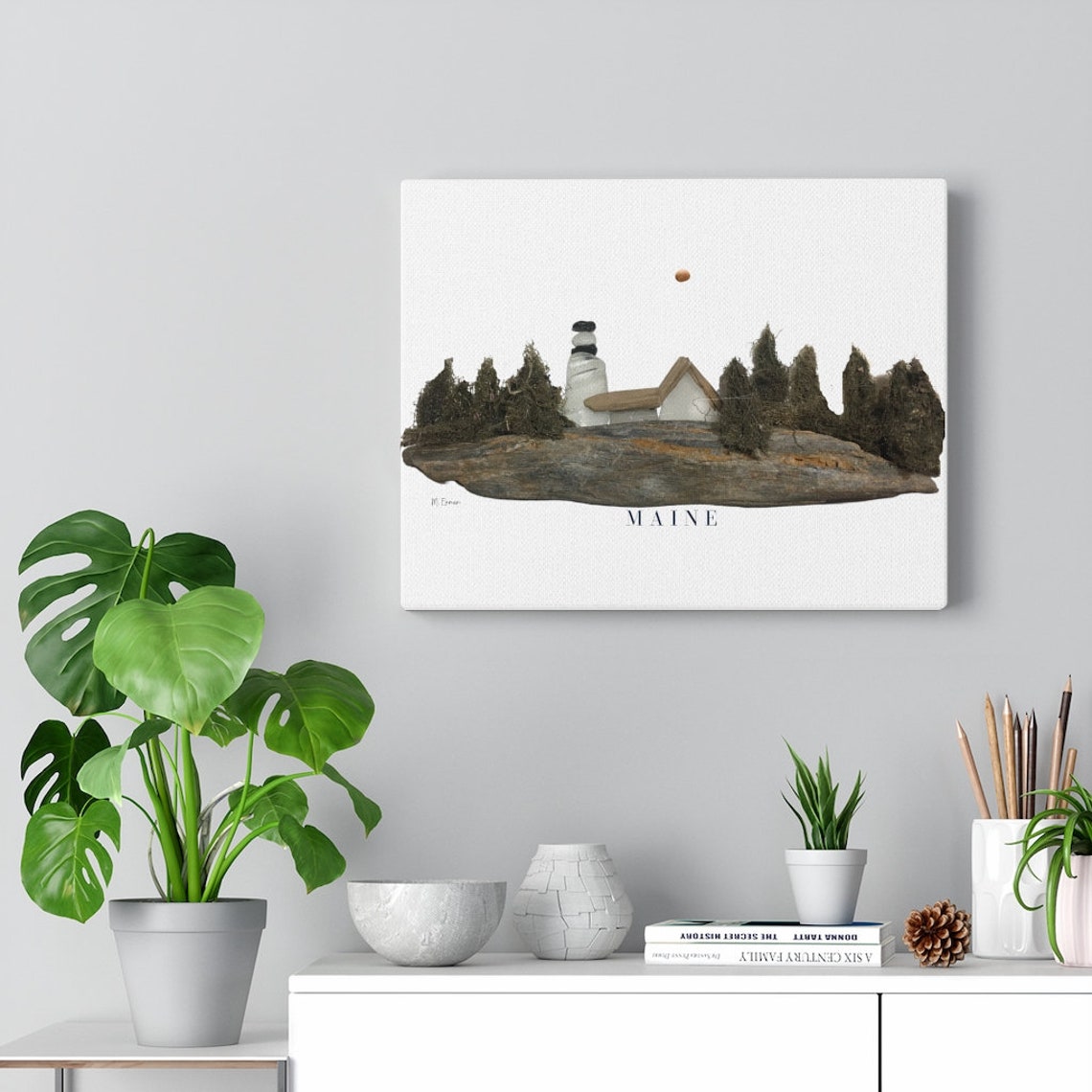 Maine Wall Art Canvas Print Maine Landscape Modern Nautical Etsy