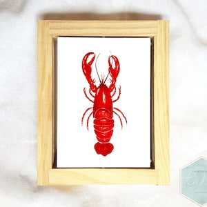 Watercolor Lobster, Lobster Painting, Watercolor Sealife, Lobster Print, Lobster Art, Lobster Watercolor, Lobster Printable, Aquarelle, Sea