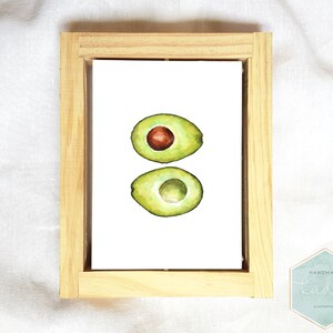 Watercolor Avocado Wall Art - Avocado Print, Avocado Art, Avocado Printable, Avocado Watercolor, Avocado Wall Art